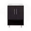Meuble-lavabo autoportant en résine Conrad avec armoire à une porte et tablette ouverte Conrad