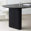 Bureau en bois massif noir de forme ovale-1378014047
