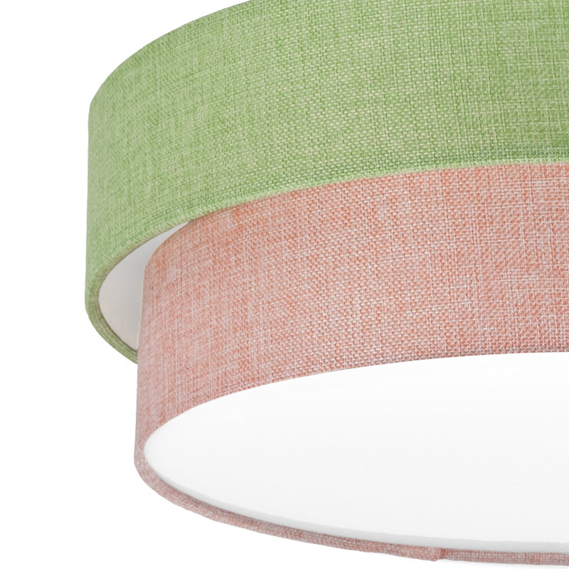 Elsemarie Fabric Flush Mount, Green, Pink