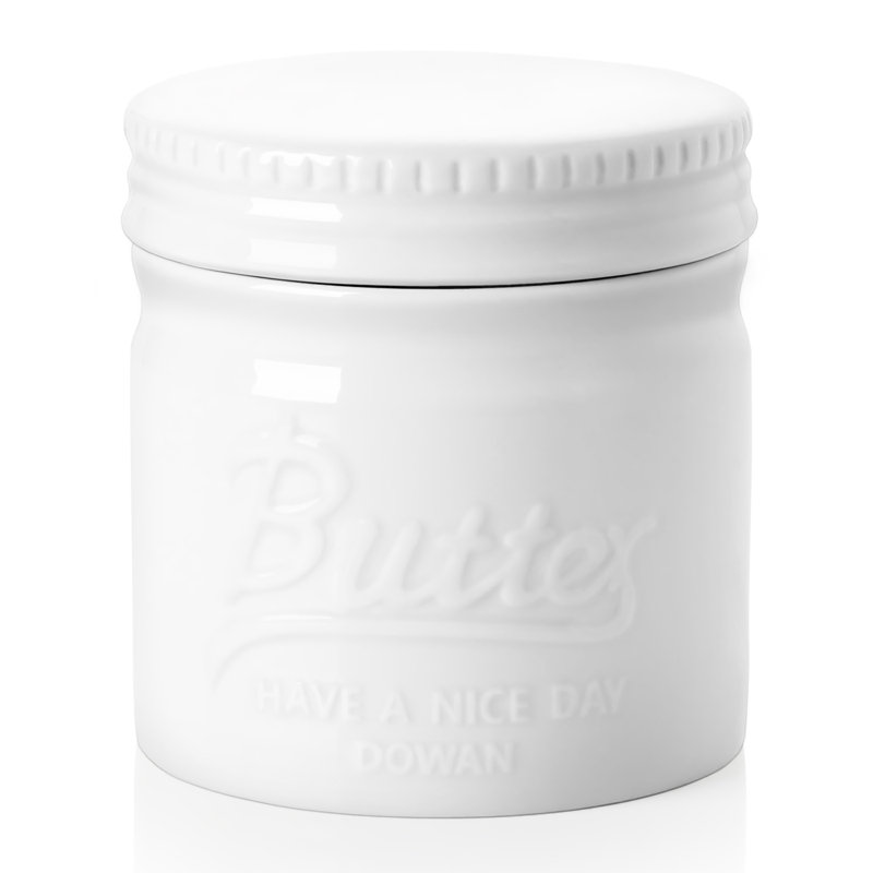 DOWAN Chouchanik Porcelain Butter Dish, White