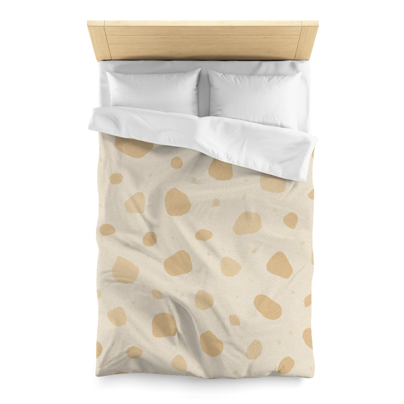 Microfiber Duvet Cover Boho Style, Design 39, Twin Duvet Cover, White