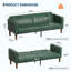 Causeuse convertible de 75 po en similicuir, dossier réglable avec fente de rangement latérale, canapé pliable de style Mid-Century pour les espaces intérieurs compacts, vert-1788204320