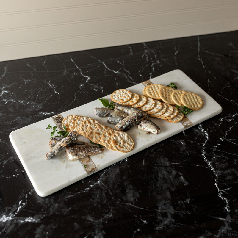 Foreside Home & Garden Brown Agate and Marble Serving Board