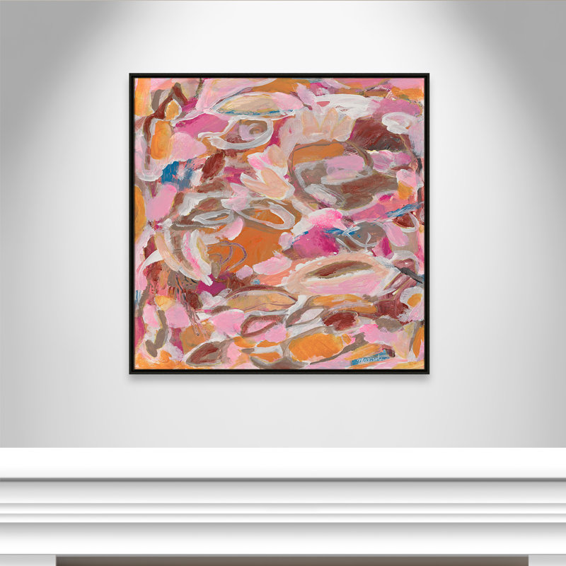 Impression romantique romantique à carreaux par Marisol Evora, H 37,5 po x l 37,5 po, Espresso