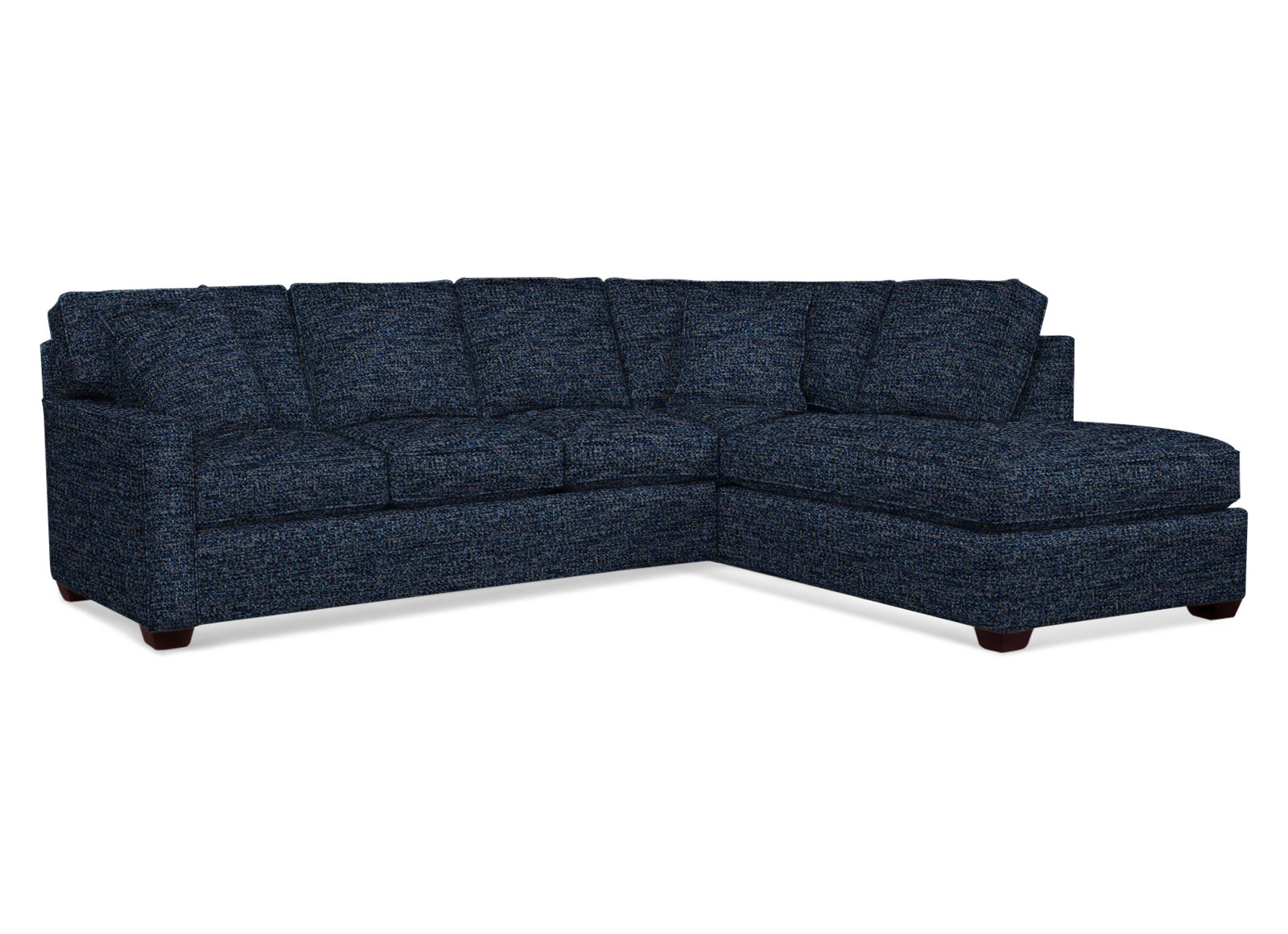 Ellora Upholstered Chaise L-Sectional, Right Hand Facing, Java, Basic Navy; 0317-61