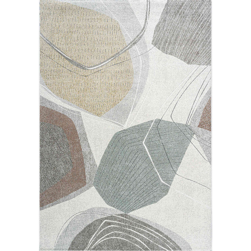Toney Geometric Area Rug, Rectangle 80 x 150cm