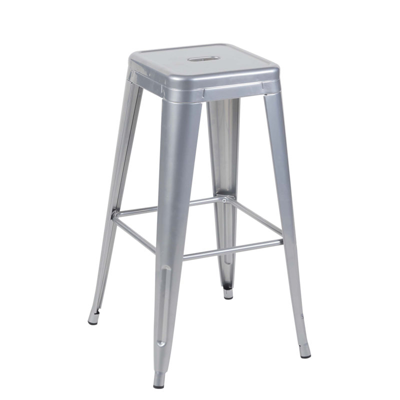 Tabouret de bar de 76 cm (30 pouces) de hauteur comptoir, ensemble de 4 tabourets de bar en métal sans dossier, non empilables, démontables et faciles à assembler, conception peu encombrante pour îlot de cuisine/bar/café/salle à manger (chaise seulement)