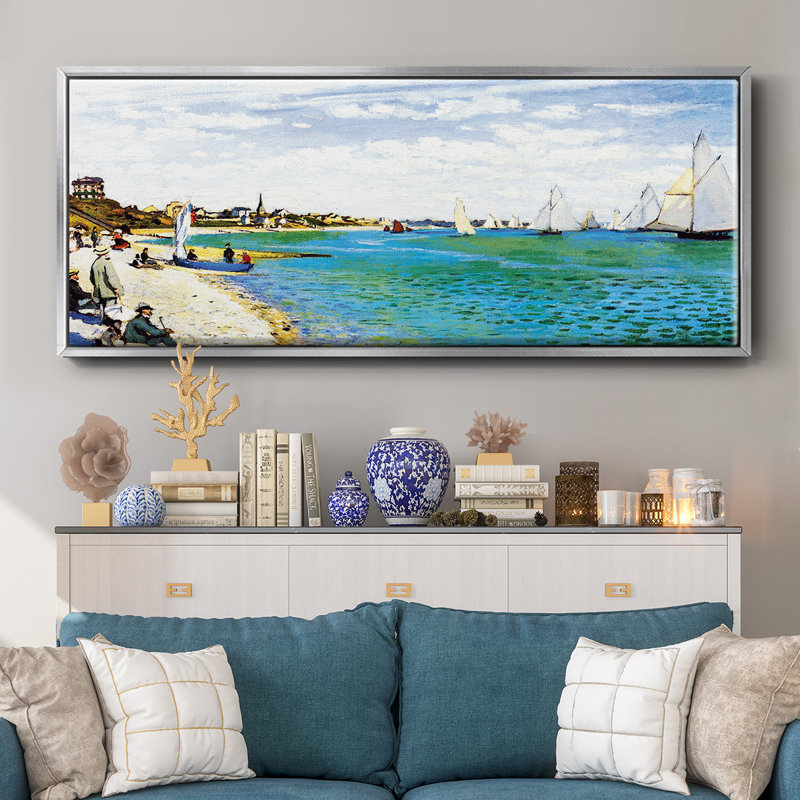 Regatta at Saint Adresse par Monet - Toile encadrée