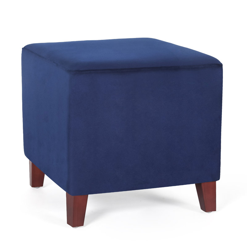 Moorhouse Upholstered Ottoman, Blue 100% Polyester