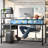Computer Desk With  Led Lights And Power Outlets, Gaming Desk With Monitor Stand,Home Office Writing Desk With Storage And 2 Shelves-367572252-367572249