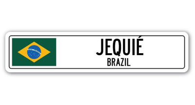 Plaque de rue Jequio, drapeau du Brésil en aluminium
