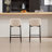 26" Counter Height Bar Stools With Curved Back, Modern Upholstered Armless Bar Stools With Black Metal Frame For Kitchen Dining Room Home Bar Pub-284126005