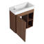 Meuble-lavabo mural flottant 20 po avec lavabo en résine blanche et porte d'armoire à fermeture en douceur
