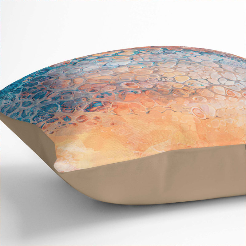 Abstract Square Throw Cushion, 40cm H x 40cm W x 15cm D, Stone