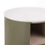 Table de bout ronde contemporaine avec tiroir et rangement ouvert-1134865925
