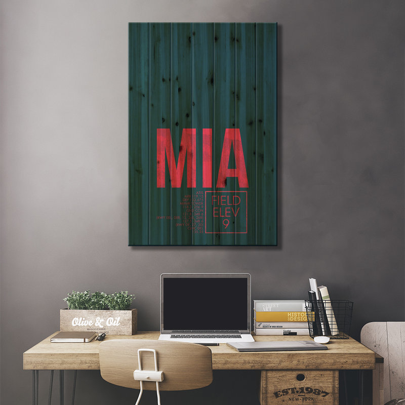 Miami - impression sur bois sans cadre, L 18 po x H 26 po