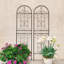 Ensemble de 2 treillis de jardin en métal 71 po x 19,7 po - Support de plante grimpante antirouille pour fleur d'extérieur, vigne, patio, cour, noir