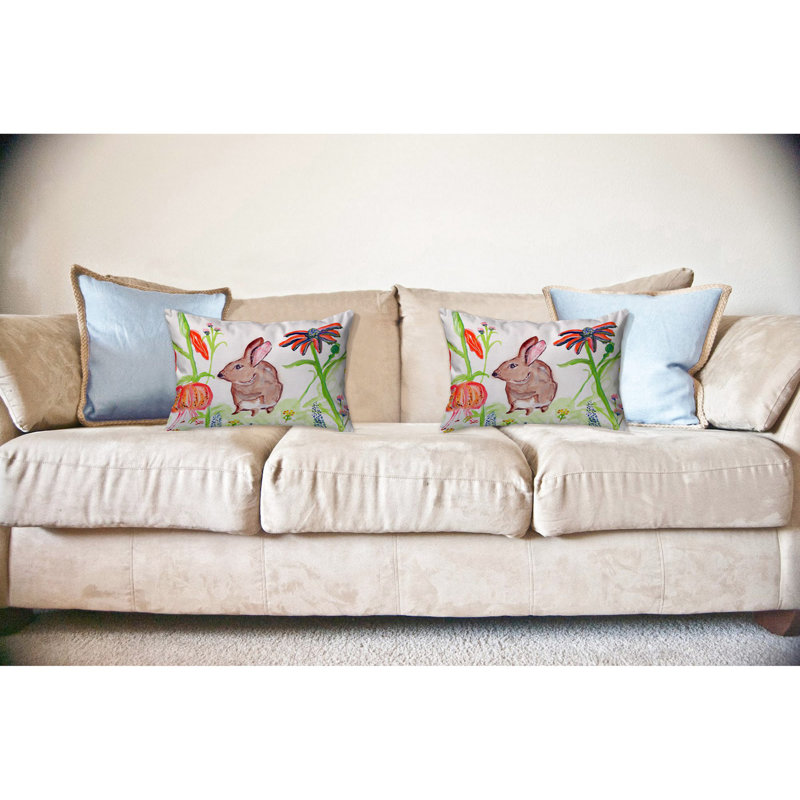 Rabbit Outdoor Reversible Throw Pillow