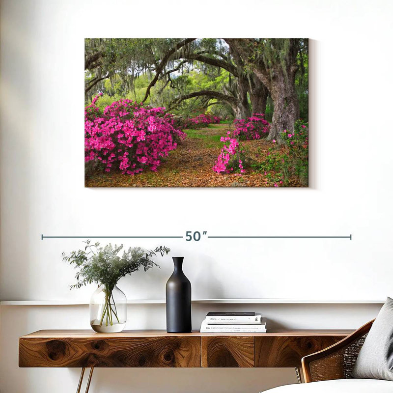 Harnek Azaleas And Oak Tree, 24" H x 36" W