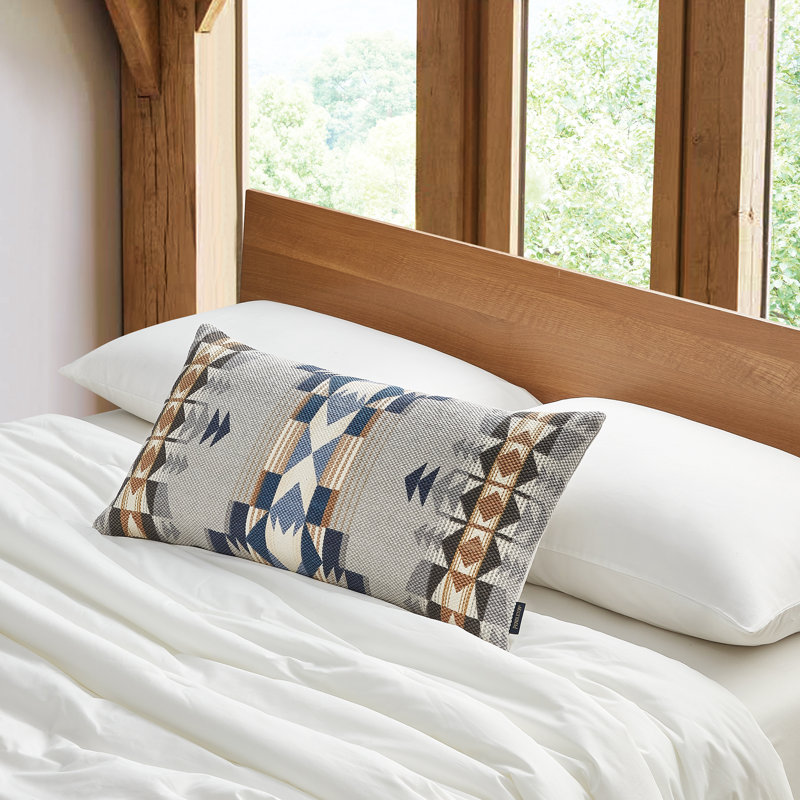Desert Dawn Printed Hug Kilim Pillow Gray 14x30"