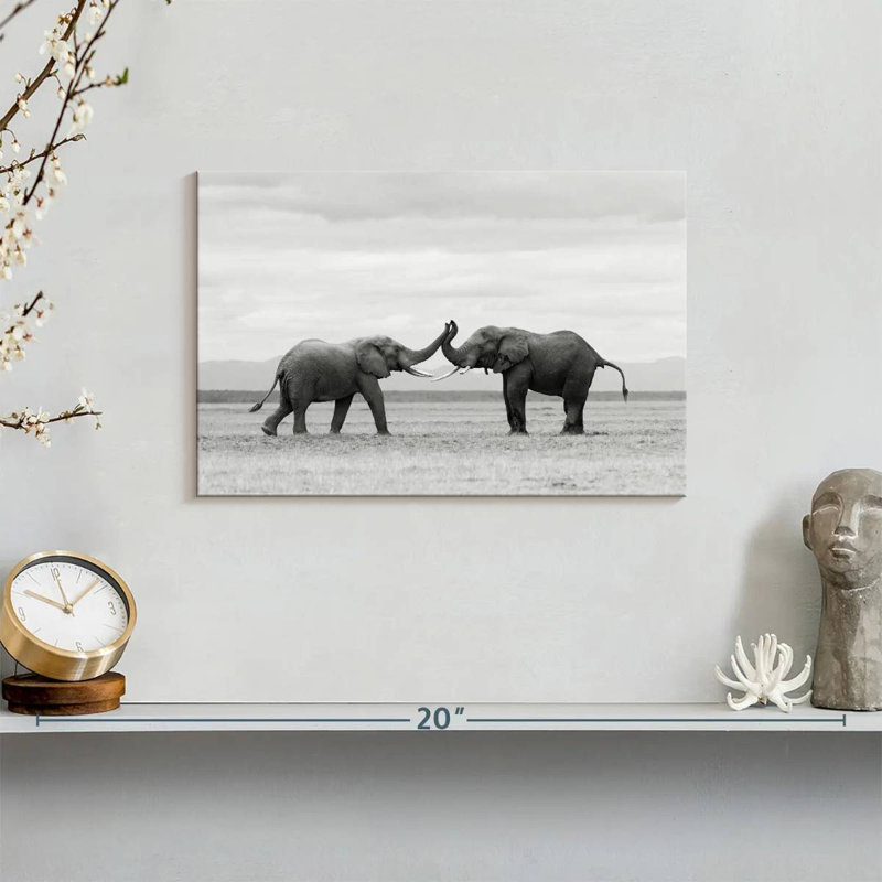 Crowle Fighting Elephants, 8" H x 12" W