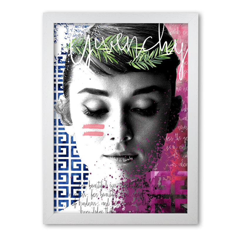 Audrey Hepburn X Givenchy - Print, White Grain, 84.1 cm H x 59.4 cm W x 5 cm D