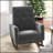 Dark Grey Fabric Solid Wood Rocking Chair