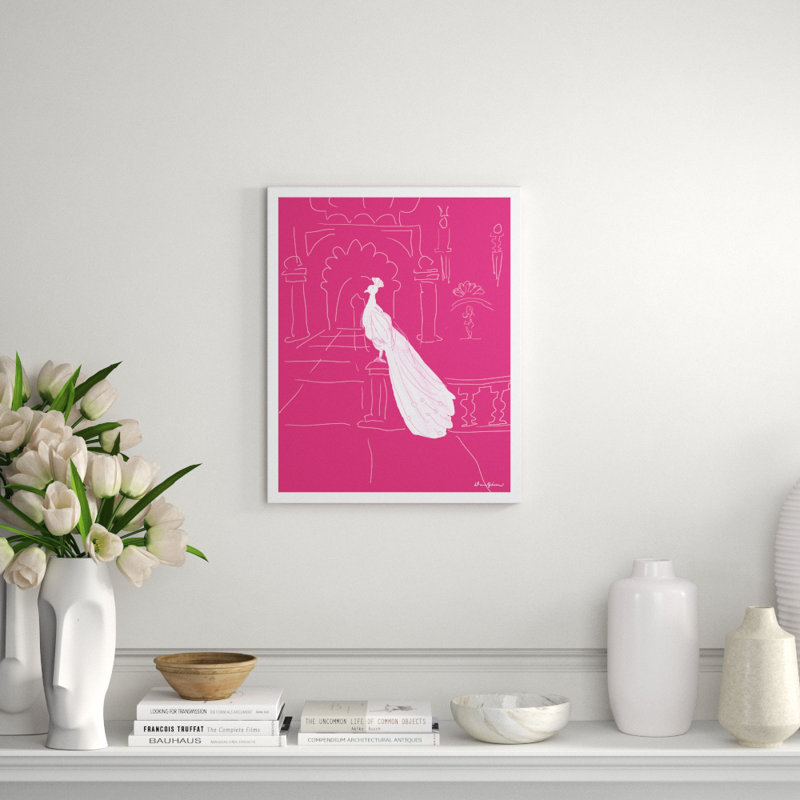 Delhi In Green Giclee Print by Dana Gibson, White/Pink