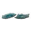 Assiettes en verre bleu irisé, motif coquille d'huître, par Things2die4, lot de 2,33 cm de large