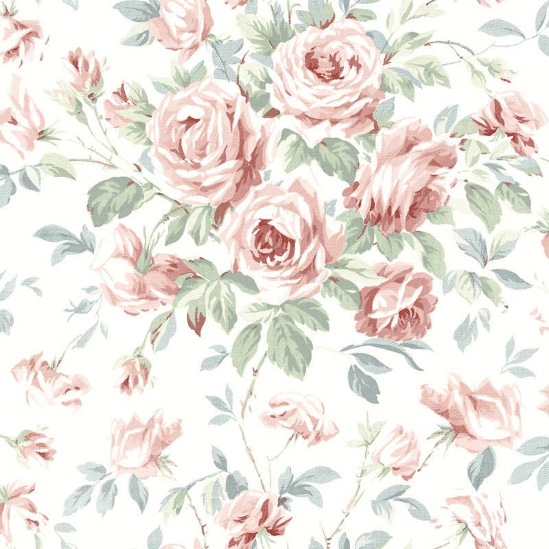 Rouleau de papier peint L 33 pi x l 20,5 po Ferd, Rose clair