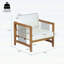 Chaise de patio en bois d'acacia avec coussin beige, corde moderne pour des sièges élégants et confortables dans la cour, le jardin ou le balcon