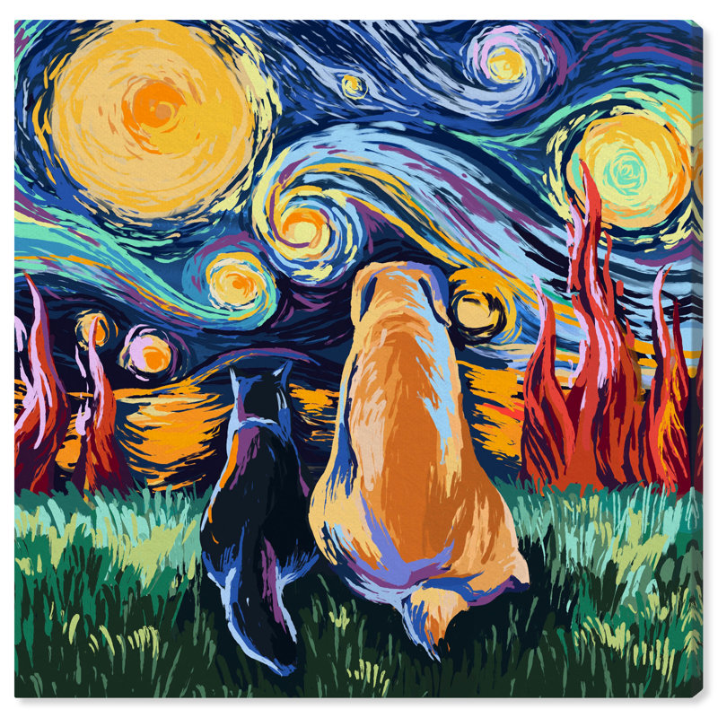 " Animals Friends That Are Meant To Be, Modern & Contemporary Blue " by Oliver Gal, Wrapped Canvas, 30" H x 30" W x 1.5" D