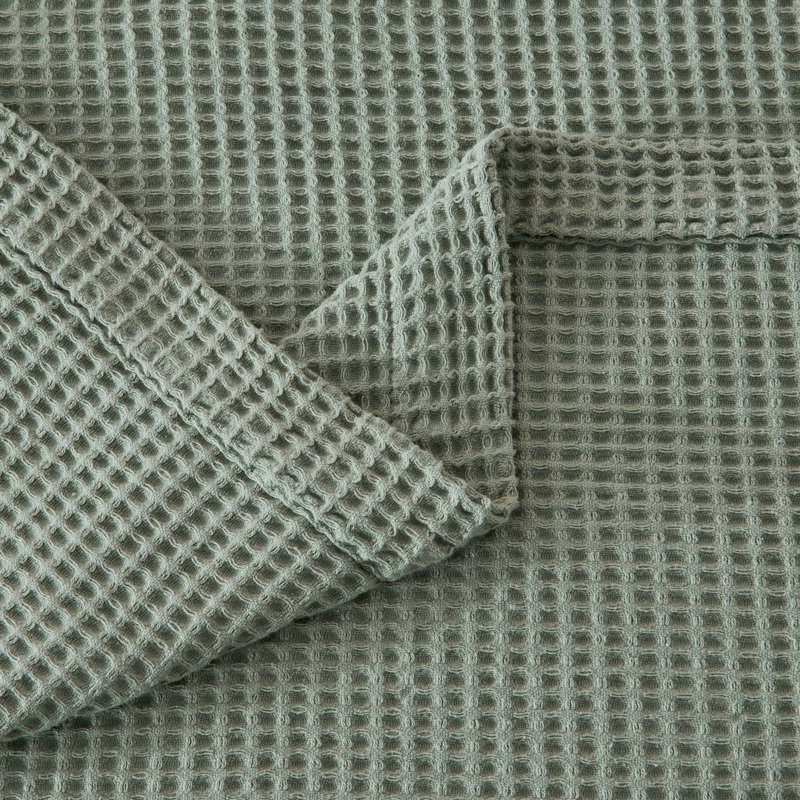 Couverture 100% coton gaufré Minali, Très grand, Eucalyptus