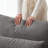 100.2" L-shaped linen sofa with ottoman-223523160