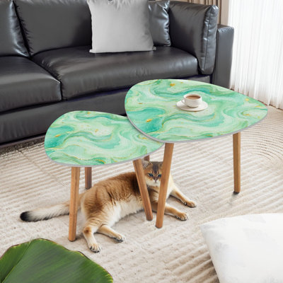 Ensemble de 2 tables basses gigognes Triangle