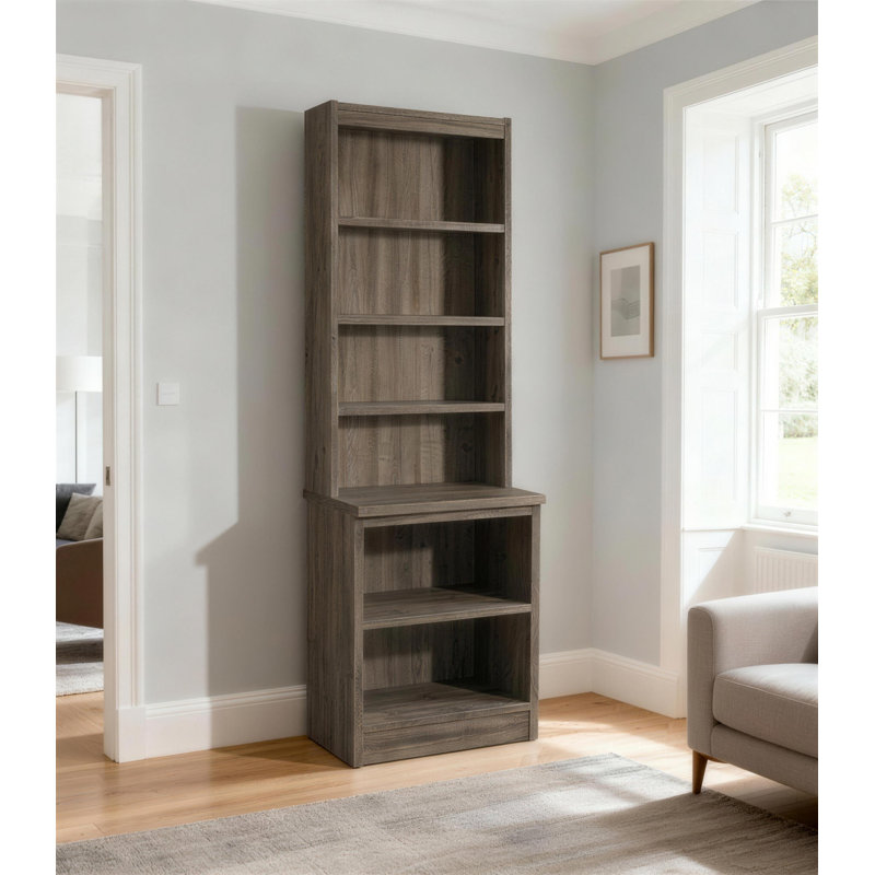Brenda-Lee 182 cm H x 60 cm W Standard Bookcase, Grey Nebraska