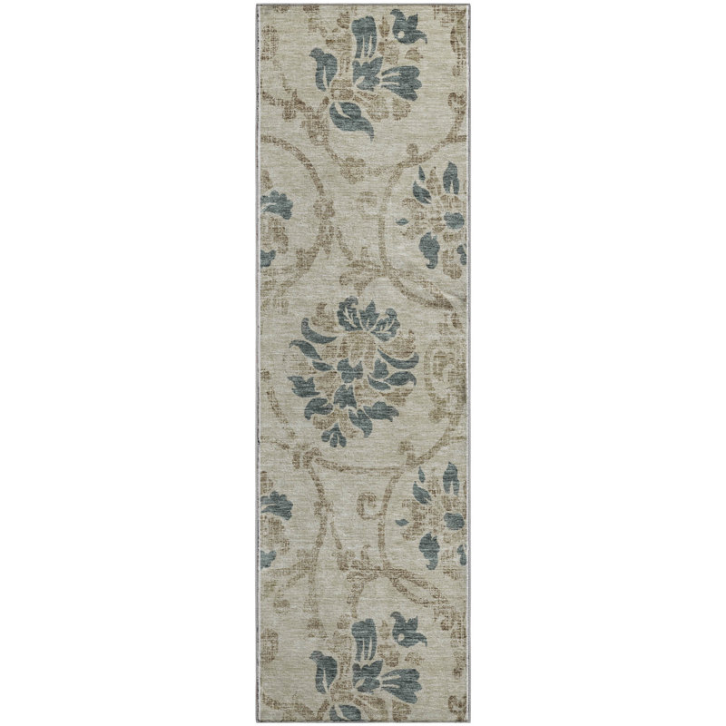 Premium Machine Washable Prisco Beige Rug, Runner 2'3" x 7'6"