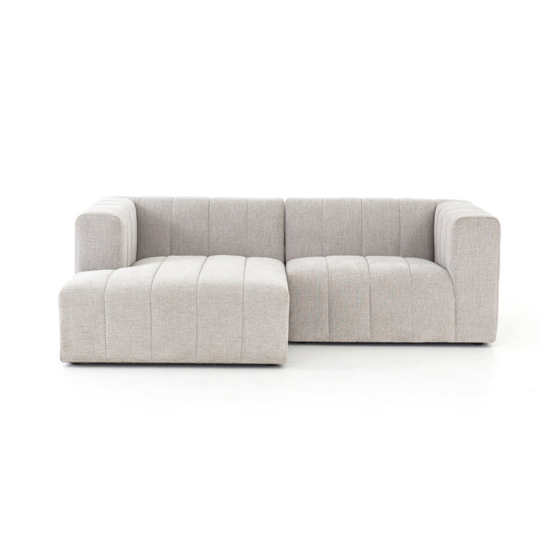Grayson 88" Left Hand Facing Modular Sectional, Left Hand Facing, Gray Polyester
