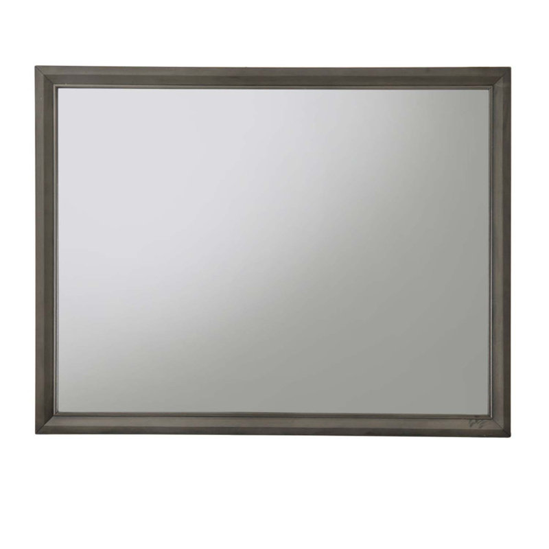 Miroir 45 po x 35 po Carine II, finition grise, Gris