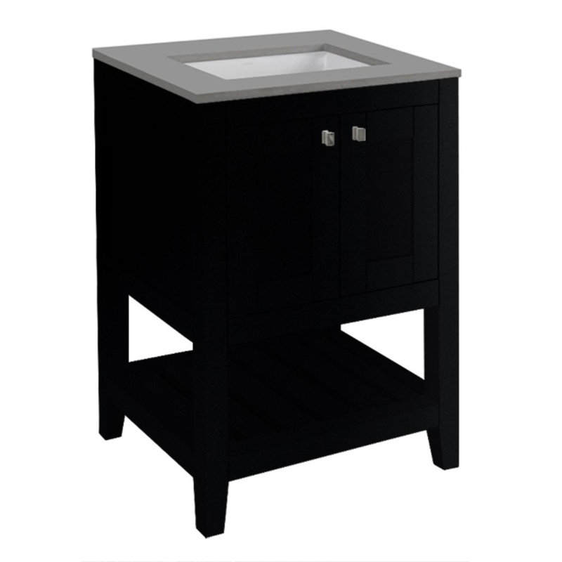 Stile 23.5'' W Single Bathroom Vanity Base, Matte Black