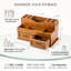 Organisateur de maquillage rustique en bois avec 2 tiroirs (brun)