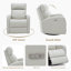 Fauteuil inclinable électrique pivotant en cuir véritable Corvin-1369155175