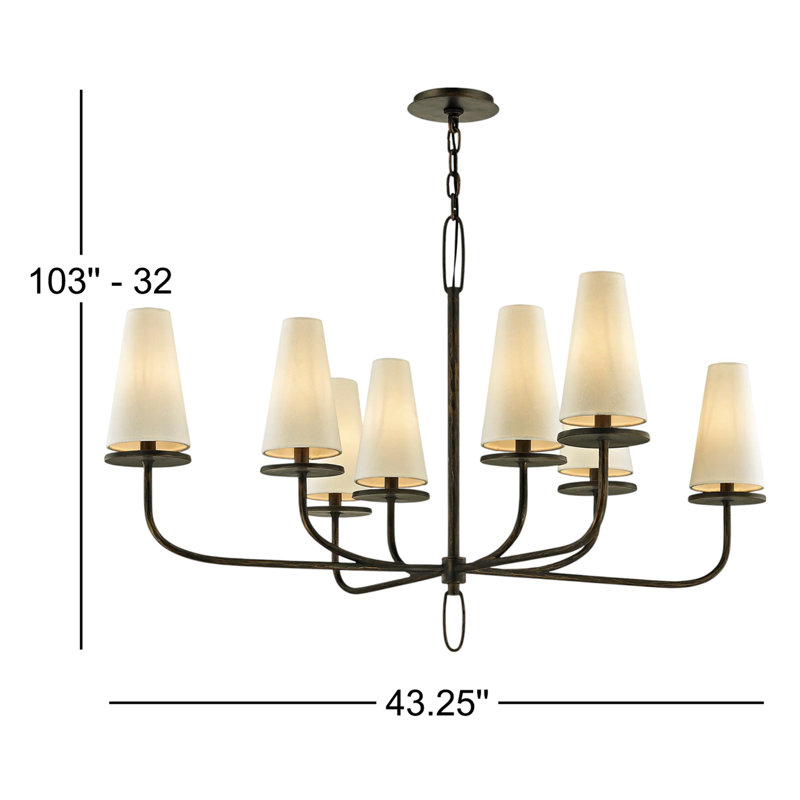 Marcel 8 - Light Chandelier, Textured Bronze