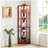 Modern Lighted Glass Display Cabinet with Adjustable Shelves-813185953