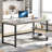 Hulste 53" Metal Base Writing Desk With Storag, Light Gray-350494591-350494590