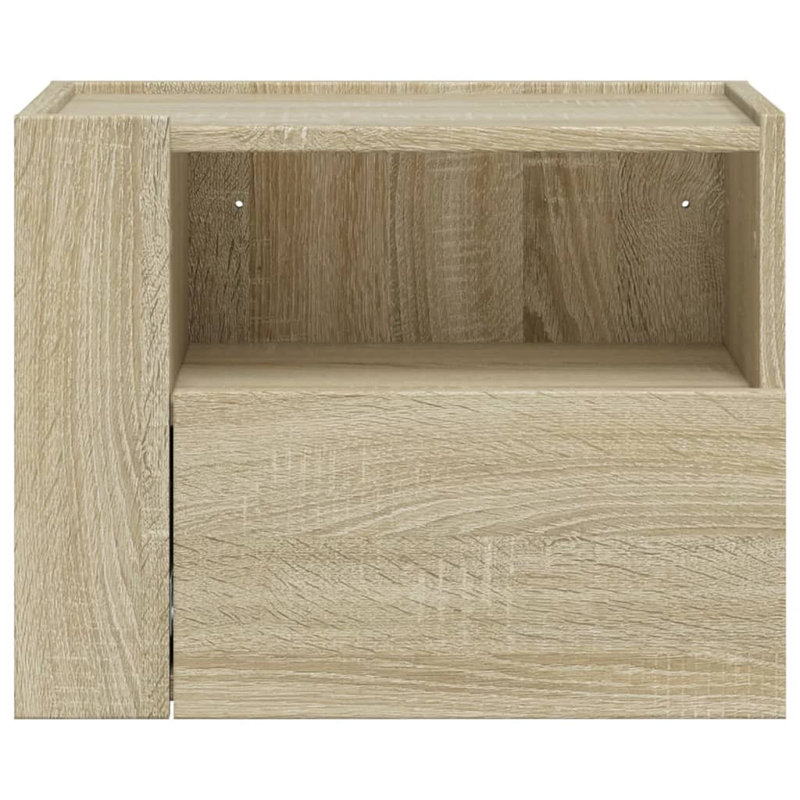 Prisilla 45cm W Manufactured Wood Bedside Table, Sonoma Oak