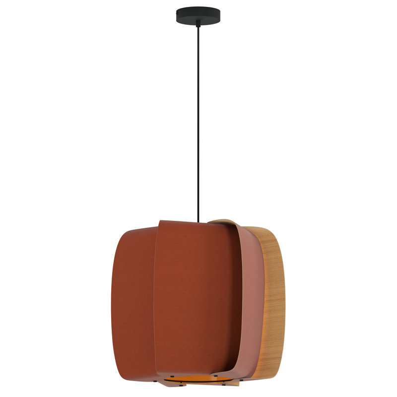 Luminaire suspendu 21,25 po Alba, Terre cuite / frêne