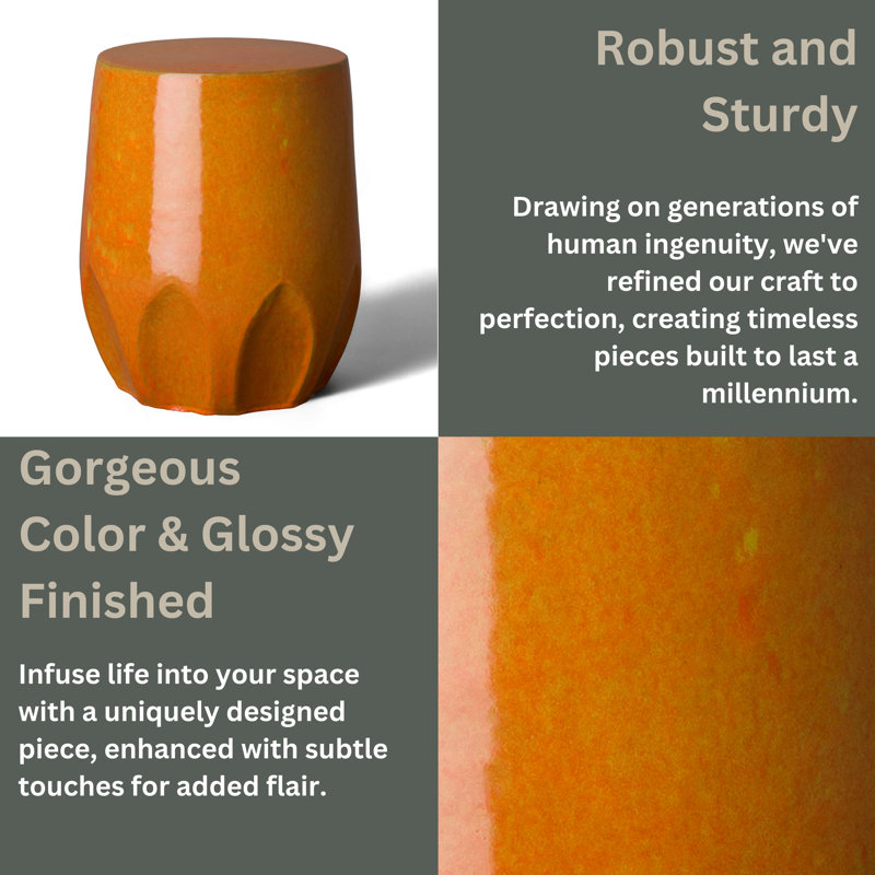 Caylx Garden Stool, Bright Orange