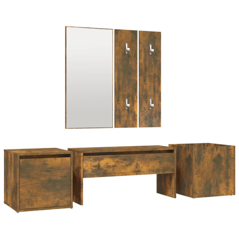 vidaXL Hallway Furniture Set Engineered Wood, Oak