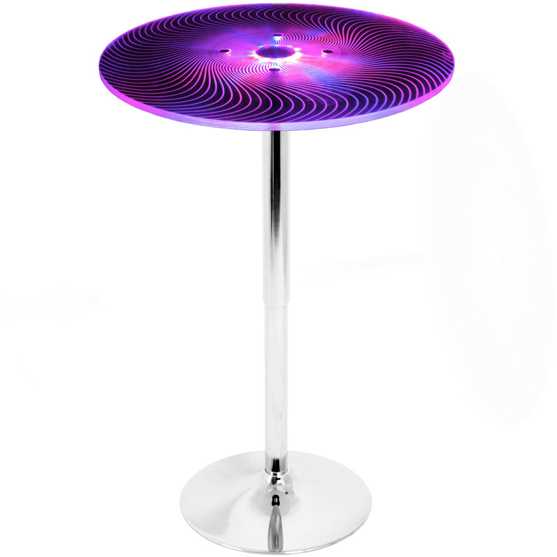Spyra Contemporary Light Up Adjustable Bar Table